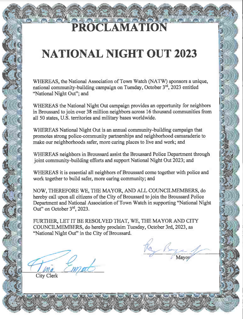 2023 National Night Out - Broussard