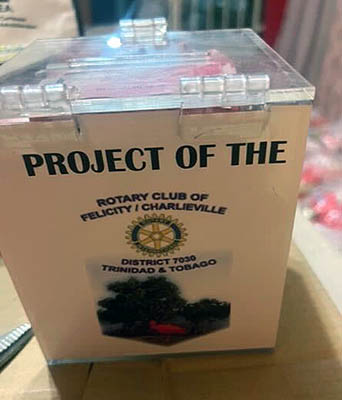 Rotary Club of Trinidad/Charlieville Donation Box