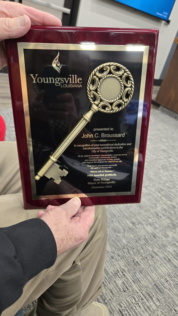 John C Broussard Receive a Key to Youngsville