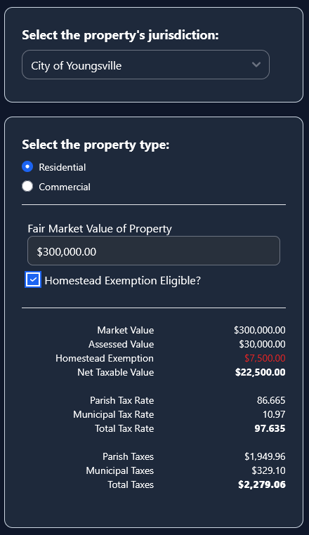 image: Lafayette Parish Estimator Residence