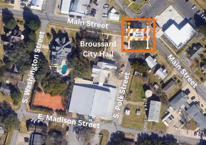 map: Main at South Polk - Broussard