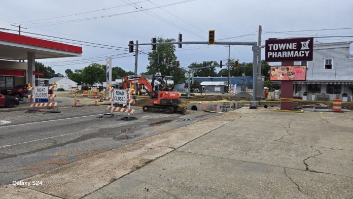 Photo: Construction at Main Street and Morgan Avenue
