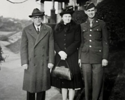 Charles John Plog, Catherine Wunderly Plog, PFC Charles Theodore Plog.
Photo credit: Courtesy of The Plog Family. Charles John Plog, Catherine Wunderly Plog, Charles Theodore Plog